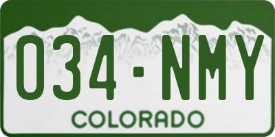 CO license plate 034NMY