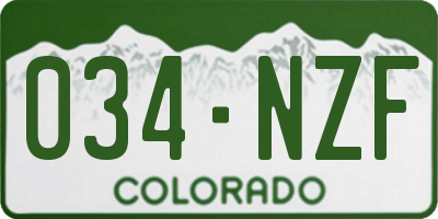 CO license plate 034NZF