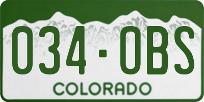 CO license plate 034OBS