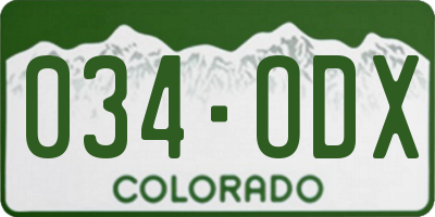 CO license plate 034ODX