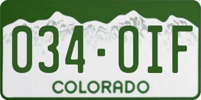 CO license plate 034OIF
