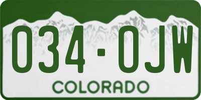 CO license plate 034OJW