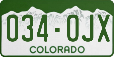 CO license plate 034OJX