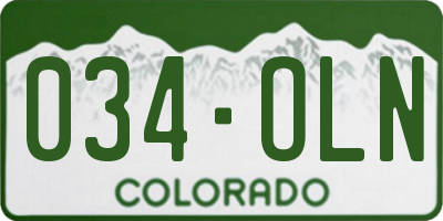 CO license plate 034OLN