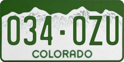 CO license plate 034OZU