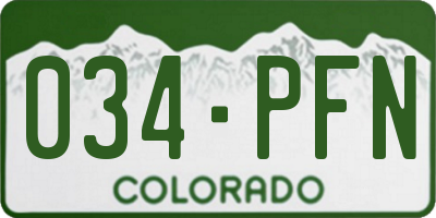 CO license plate 034PFN