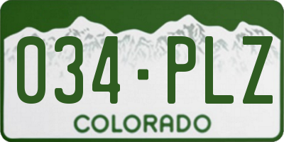 CO license plate 034PLZ