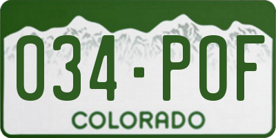 CO license plate 034POF