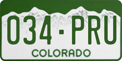 CO license plate 034PRU