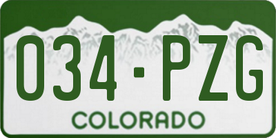 CO license plate 034PZG