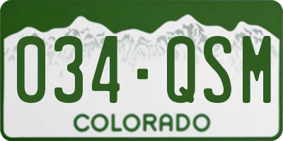 CO license plate 034QSM