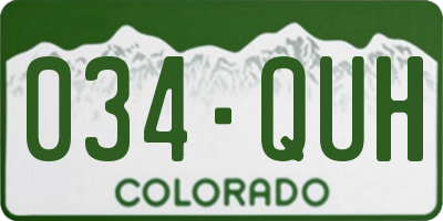 CO license plate 034QUH