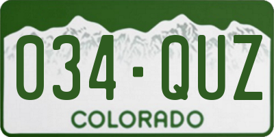 CO license plate 034QUZ