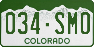 CO license plate 034SMO