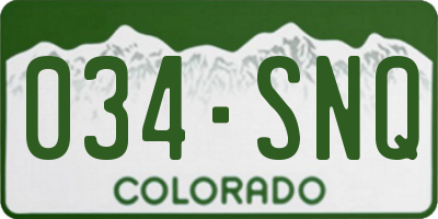 CO license plate 034SNQ