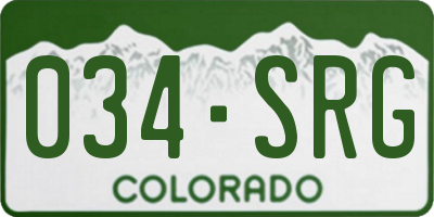 CO license plate 034SRG