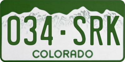 CO license plate 034SRK