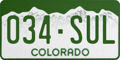 CO license plate 034SUL
