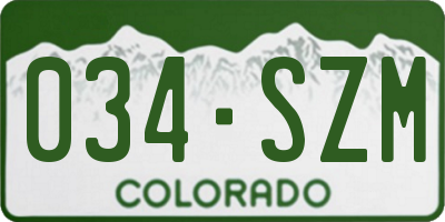 CO license plate 034SZM