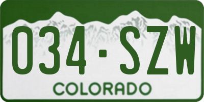 CO license plate 034SZW