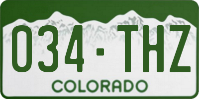 CO license plate 034THZ
