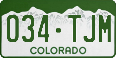 CO license plate 034TJM