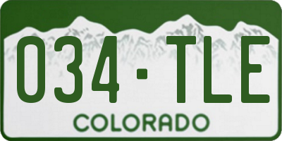 CO license plate 034TLE