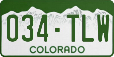 CO license plate 034TLW