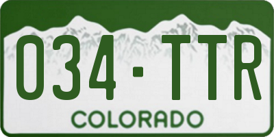 CO license plate 034TTR