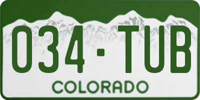 CO license plate 034TUB