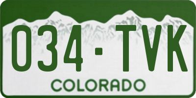 CO license plate 034TVK