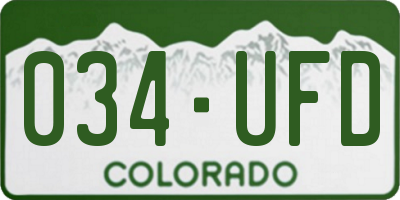 CO license plate 034UFD