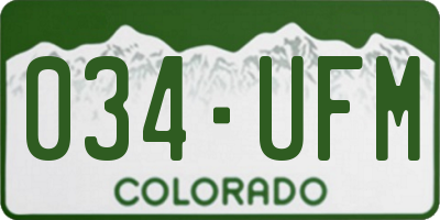 CO license plate 034UFM