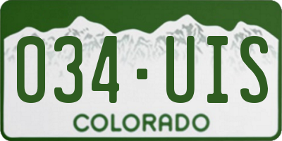 CO license plate 034UIS