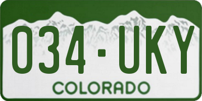 CO license plate 034UKY