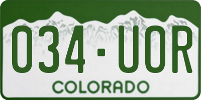 CO license plate 034UOR