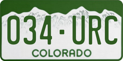 CO license plate 034URC