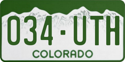 CO license plate 034UTH