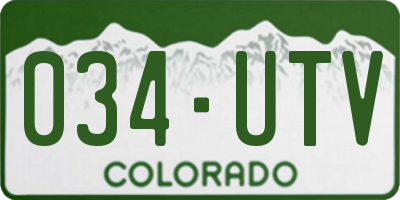 CO license plate 034UTV