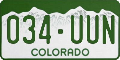 CO license plate 034UUN