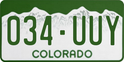 CO license plate 034UUY