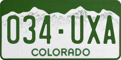 CO license plate 034UXA