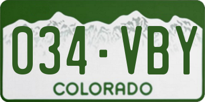 CO license plate 034VBY