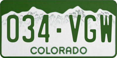 CO license plate 034VGW