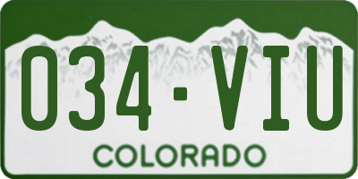 CO license plate 034VIU