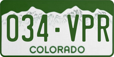 CO license plate 034VPR