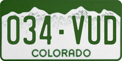CO license plate 034VUD