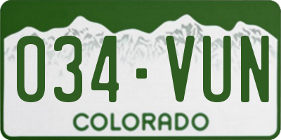 CO license plate 034VUN