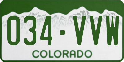 CO license plate 034VVW