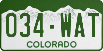 CO license plate 034WAT